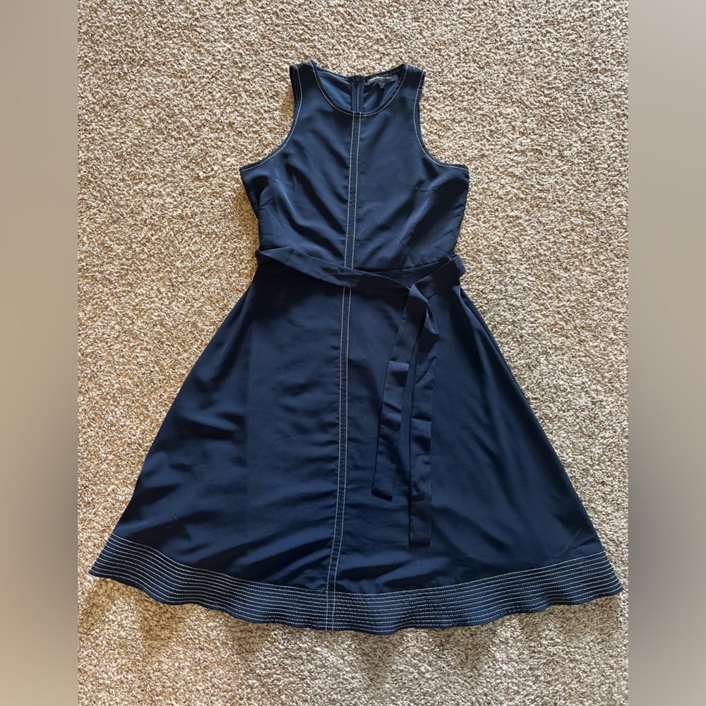 Banana Republic Navy Midi Dress with Belt